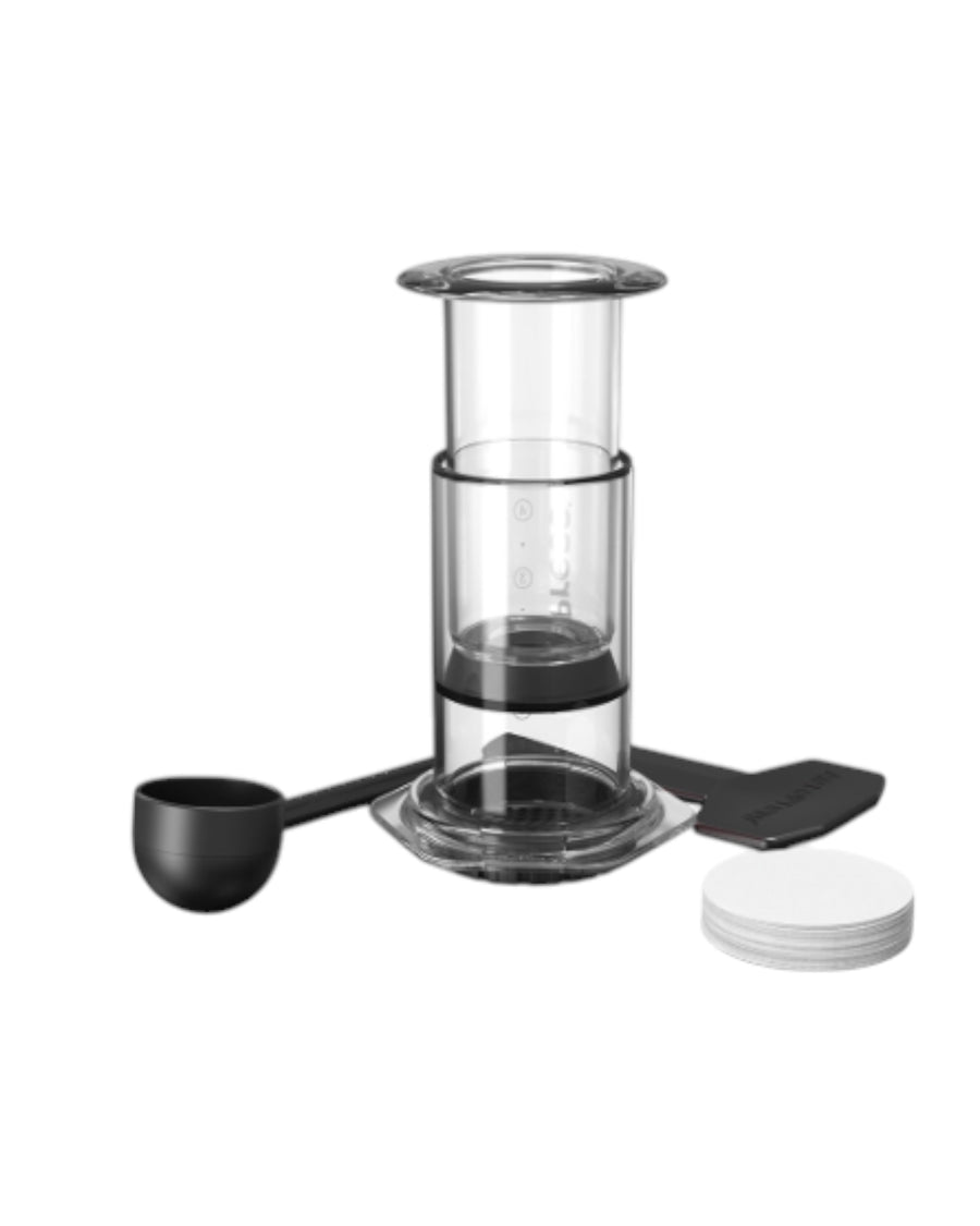 AeroPress Coffee Maker Clear, einfach und schnell zubereitet, inkl. 100 Filter