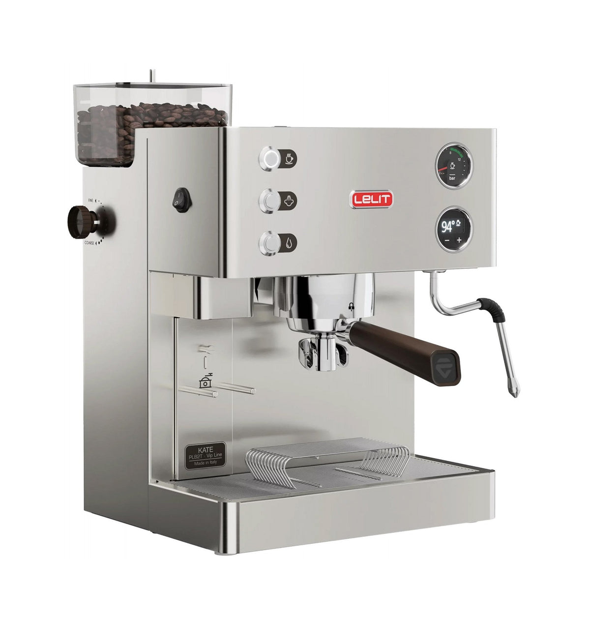 Lelit Kate PL82T portafilter espresso machine with integrated grinder