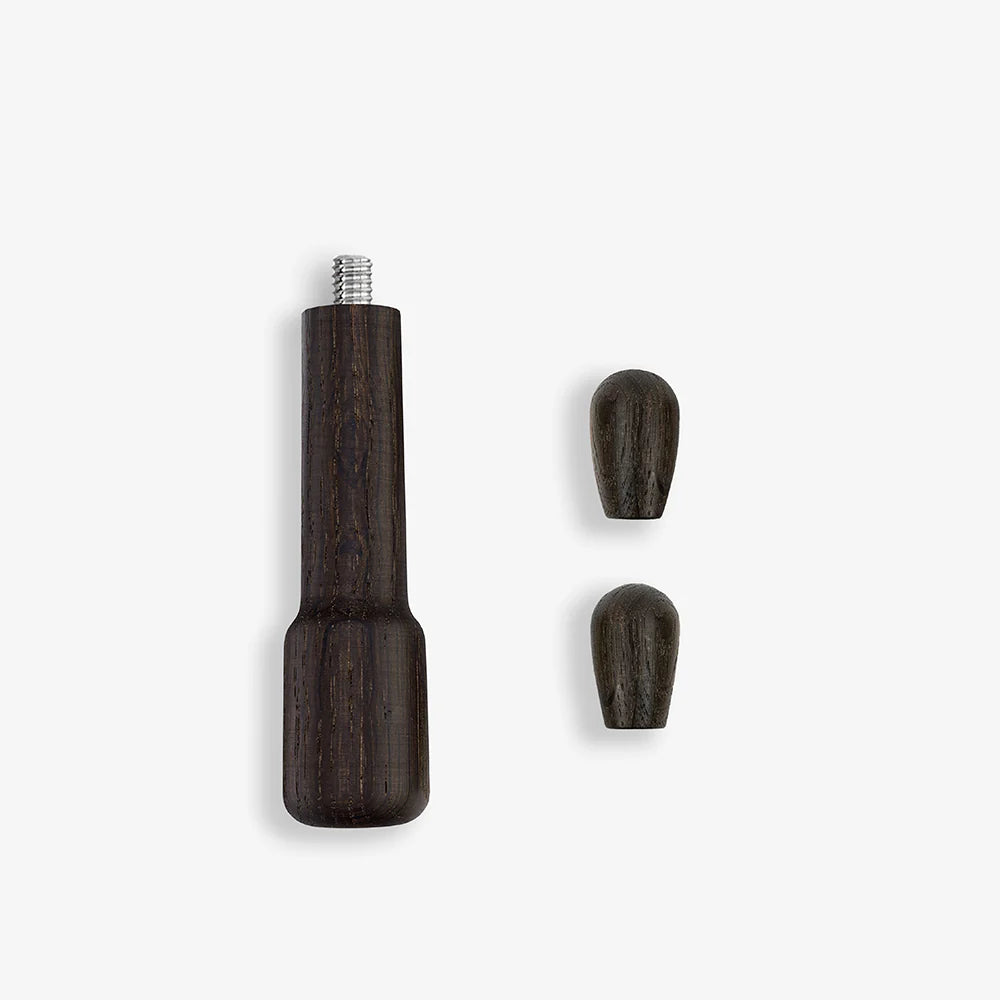 Classic 3-piece handle set for E61 espresso machines, wooden tilting lever and valve handles
