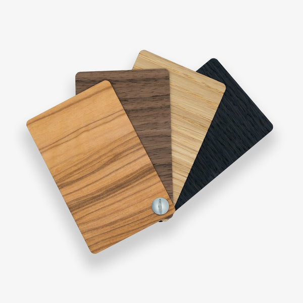 Wiedemann sample cards four wood types