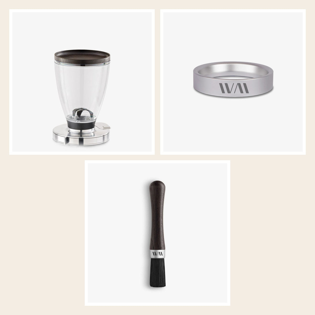 Wiedemann Mühlenset für Mahlkönig Mühlen mit 1200 g Behälter: Mühlendeckel, Trichter und Pinsel, Räuchereiche